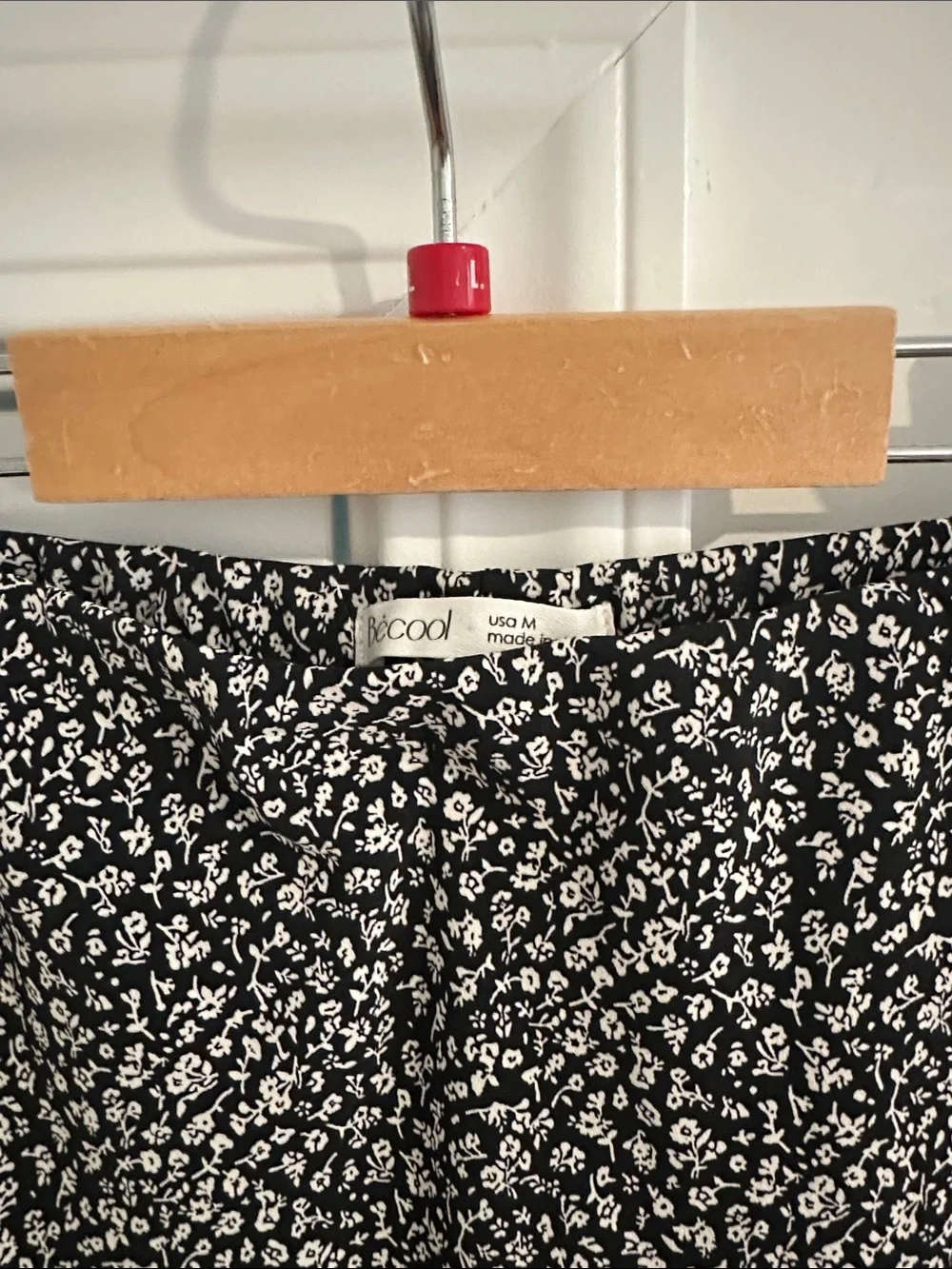 Black and White Floral Midi Skirt